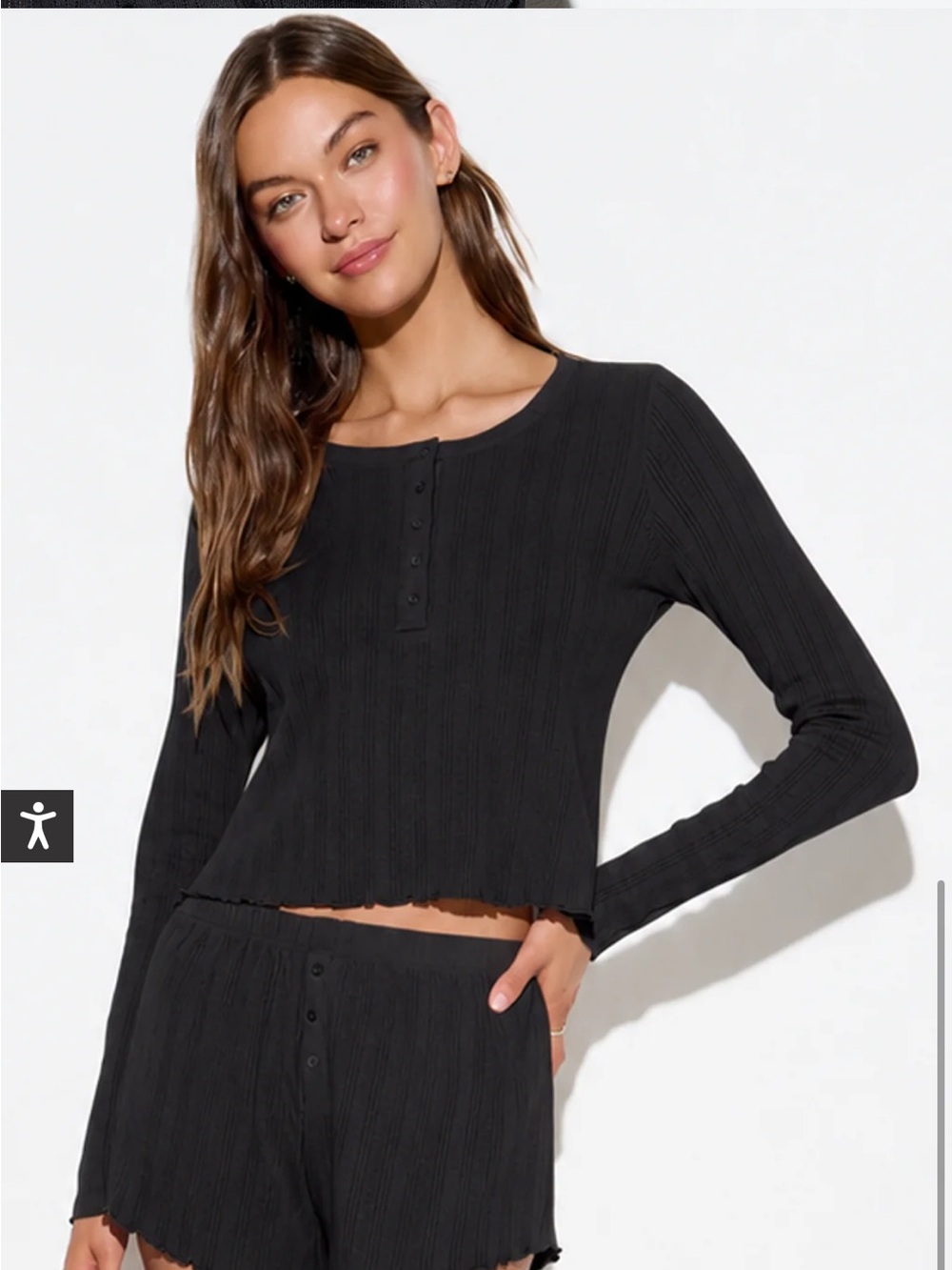 🖤 Spiritual Gangster Delphi Black Long Sleeve Henley top | text pattern XL